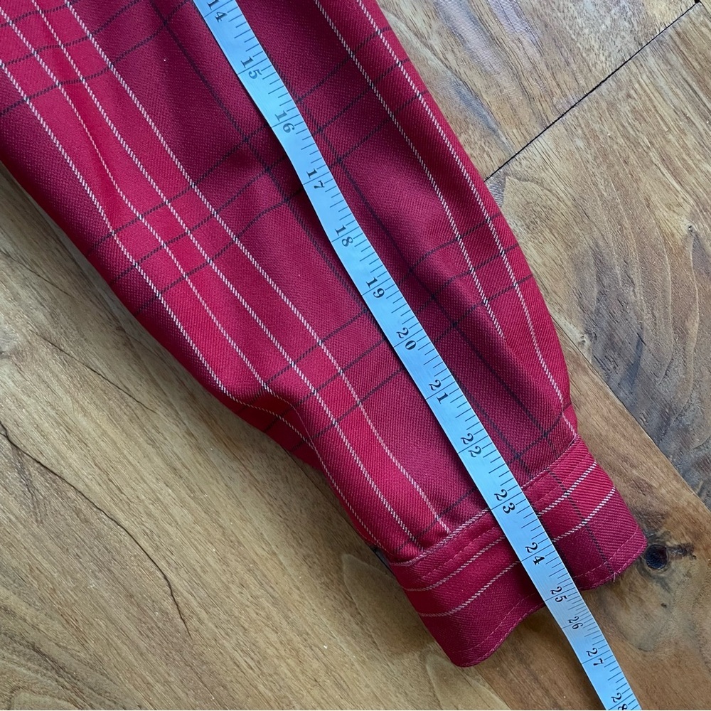 Pendleton Red Checkered Virgin Wool Plaid Button … - image 10